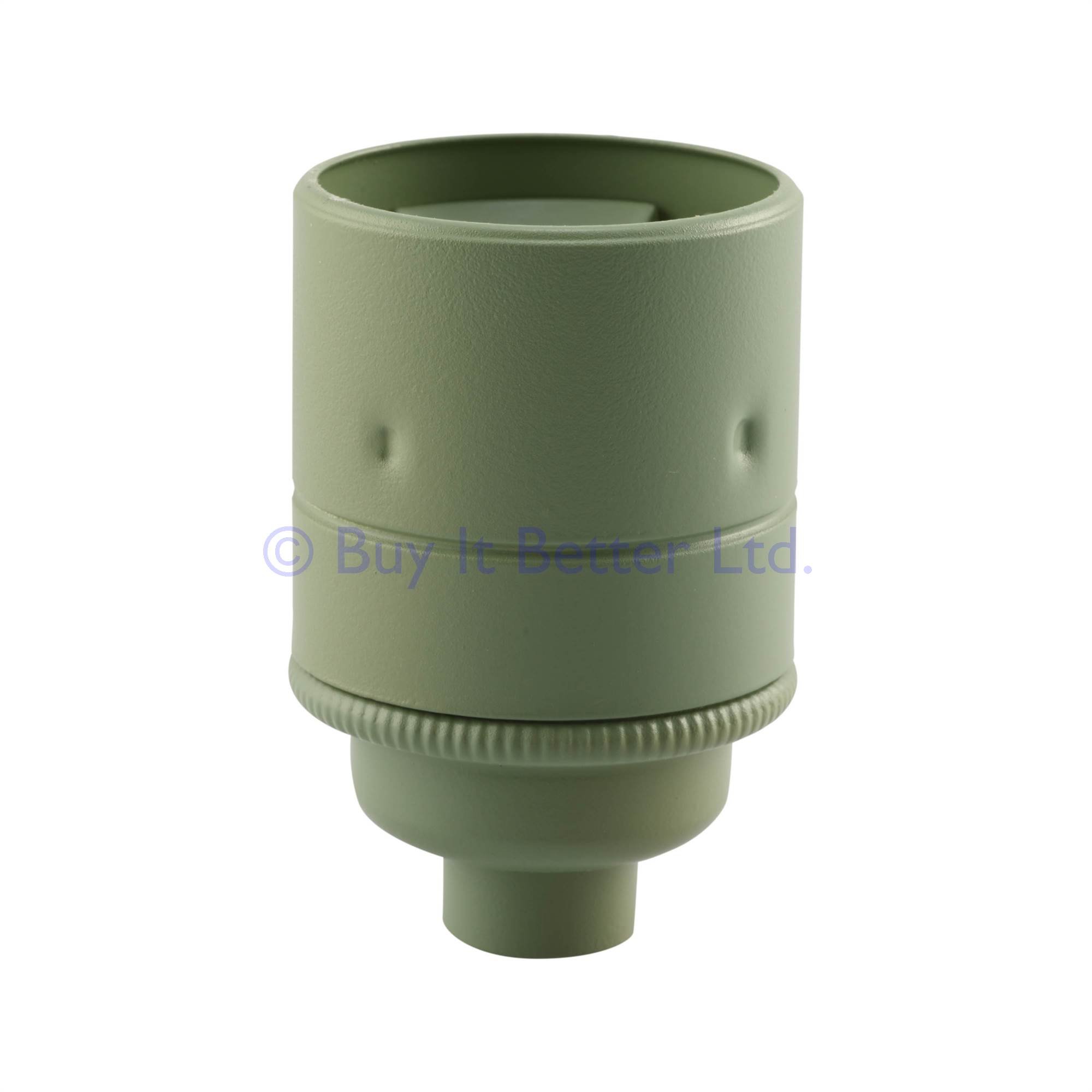 ElekTek ES E27 Lamp Bulb Holder Plain Skirt 10mm Entry Willow Green Ideal for Vintage Filament Bulbs โ image 1