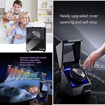 Watch Winders For Automatic Watches,Automatic Watch Winder with Quiet Motor,Single Watch Winder Box With Led Light,Soft and velvet watch pillow, Watch Winder for rolex ,with a high-end piano lacquer appearance,Best Gift (BB)