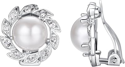 Vissen Grosse Perles Boucle d'oreille Clips Femme oreilles non percées Plaqué or Strass Chic Bijoux Accessoires ideal Cadeau