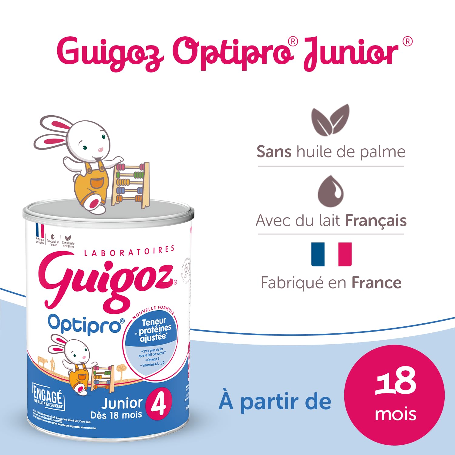 GUIGOZ OPTIPRO Junior 4 Lait de croissance en poudre 900g dès 18 mois