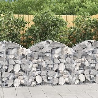 Rectangular Gabion Plant Stand, Silver Galvanized Iron, Medium 39.4 x 39.4 x 11.8 Inch, Durable Metal Outdoor Planter for Garden & Patio, Sound Insulating Garden Divider