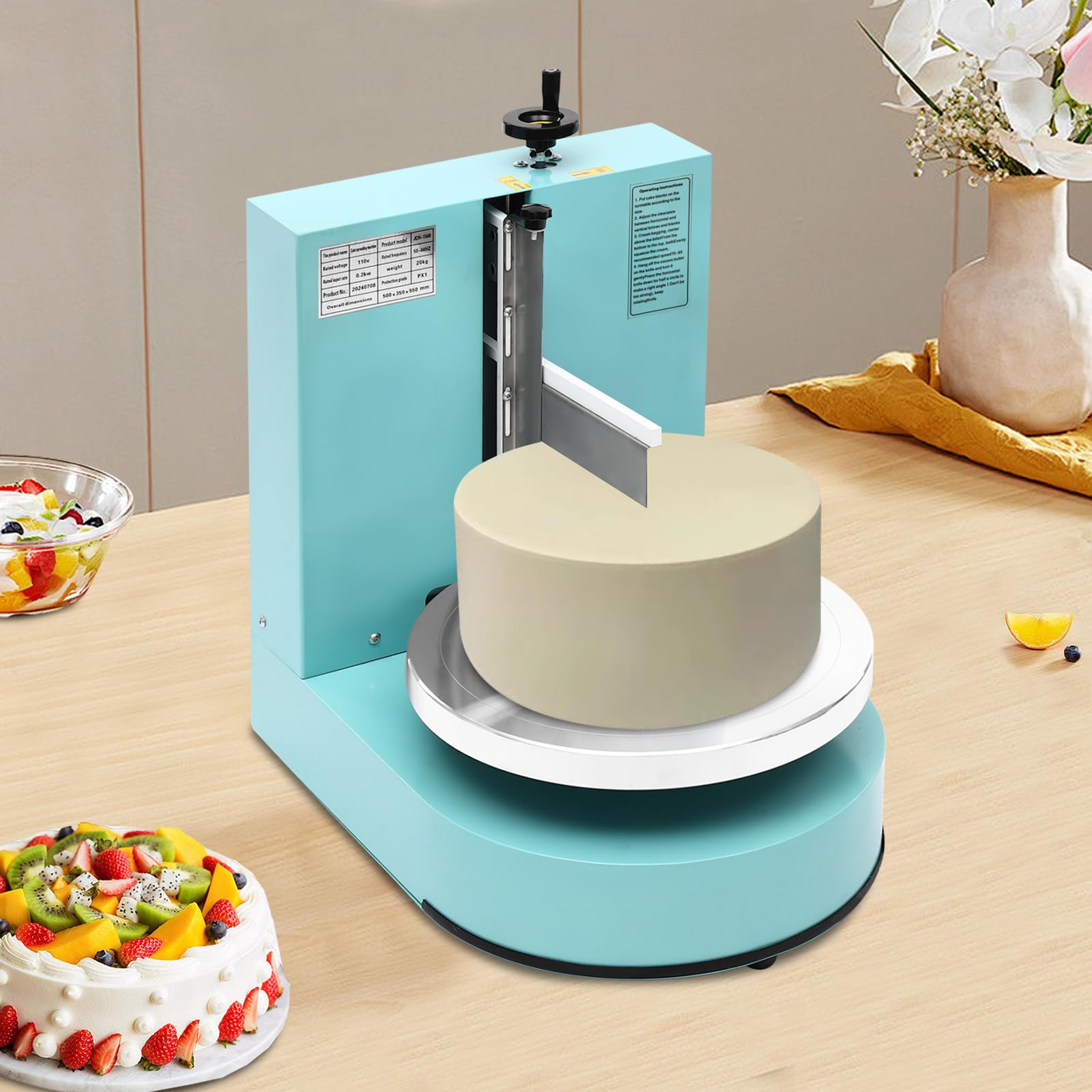 Máquina eléctrica para Decorar Pasteles, máquina para Extender Pasteles, decoración de Cobertura Suave de Crema para Pasteles de cumpleaños Blancos, máquinas automáticas para Cubrir con crem