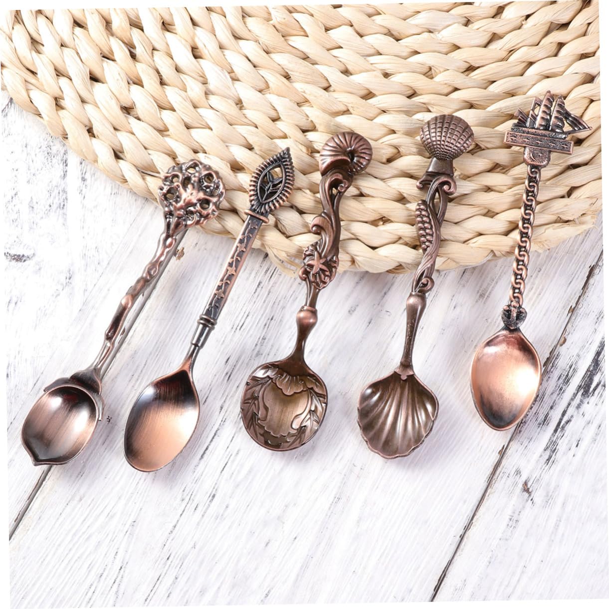 BESTonZON 15 Piezas Cucharas Antiguas Cucharas De Café Antiguas Cucharas Doradas Para Café Cucharas Para Mezclar Trajes Negros Cucharas De Espresso Cuchara Sopera Anticuado