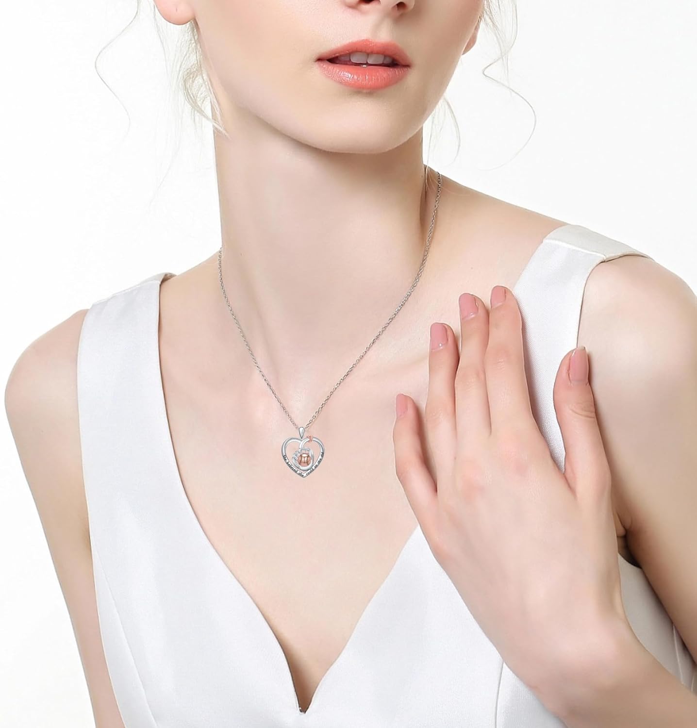 Softball/Volleyball/Baseball/Golf Necklace for Women Sterling Silver Softball Accessories Softball Gift Volleyball Charm Sport Jewelry Gifts for Women Heart Pendant Baseball Mom Gifts for Players Team - Image 5