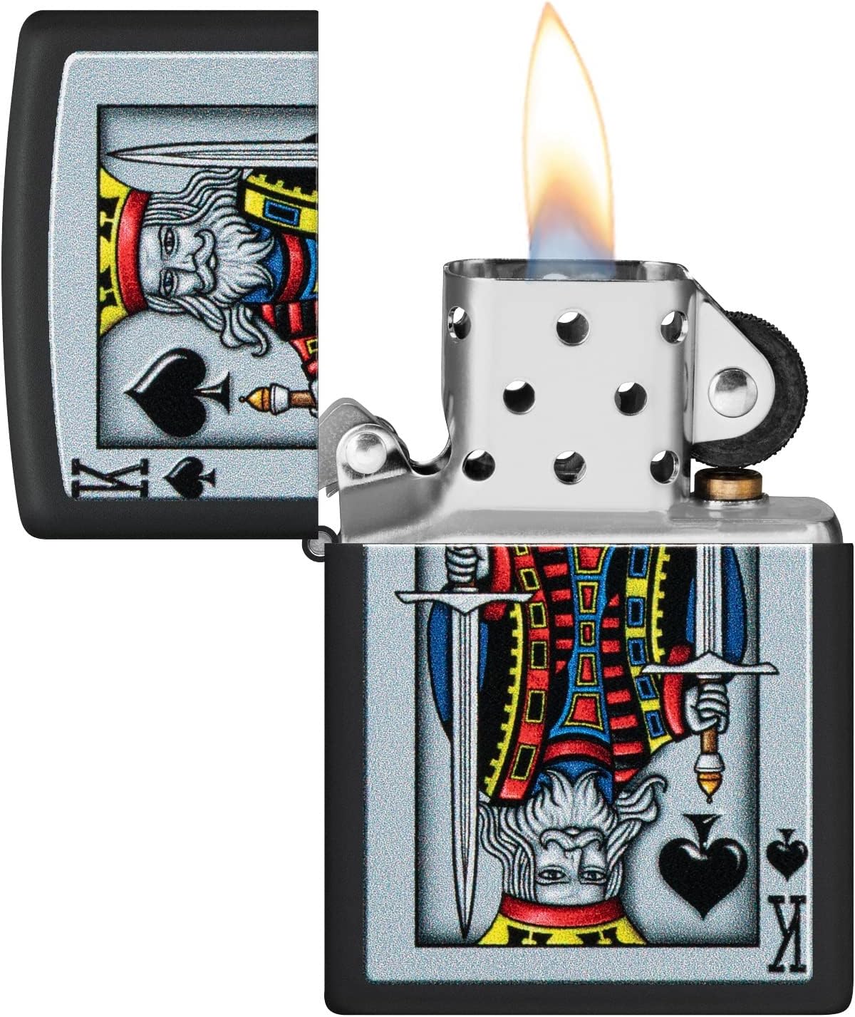 Zippo Pro-Cut ZIP-48488 2022N Price Fighter 218 King of Spades Design Lighter Black Matte