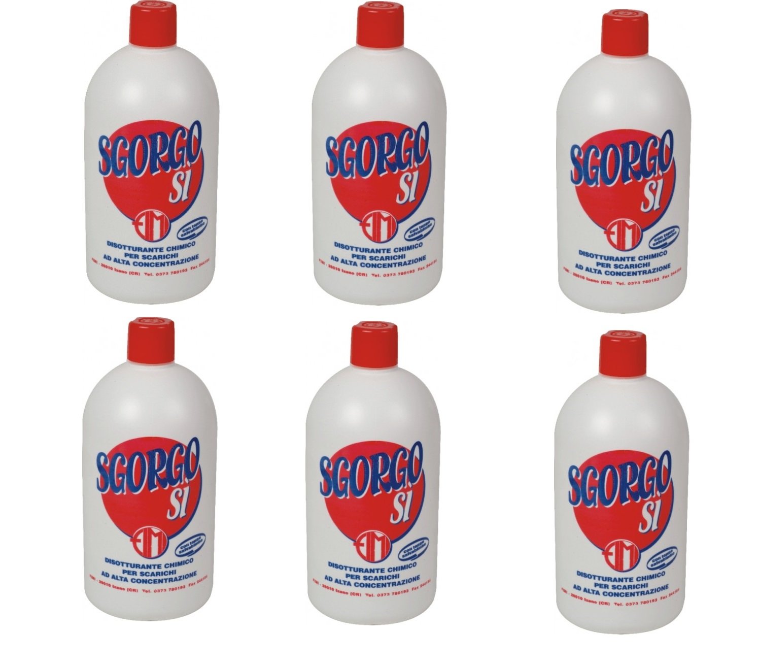 THE POSHMAKERS Sgorgosi Disotturante (6) - Liquido Sbloccante - 6 Bottiglie - Disotturante per Scarichi - Liquido