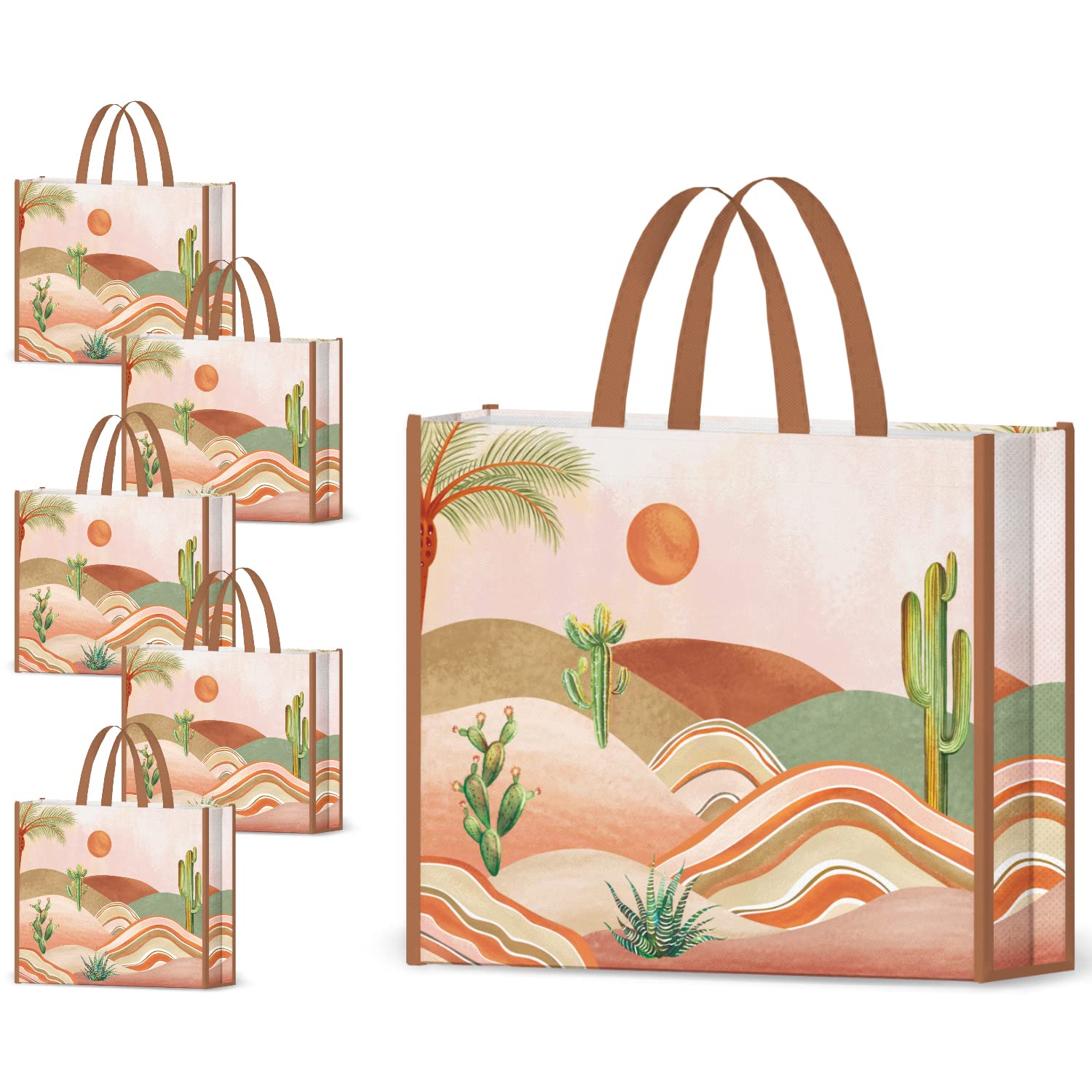 NymphFableNymphFable 5 Pack Gift Bags Medium 17.7 * 15 * 5 inches Reusable Party Gift Bags Tote Bags for Birthday Wedding Party Favour Present Wrap with Handles