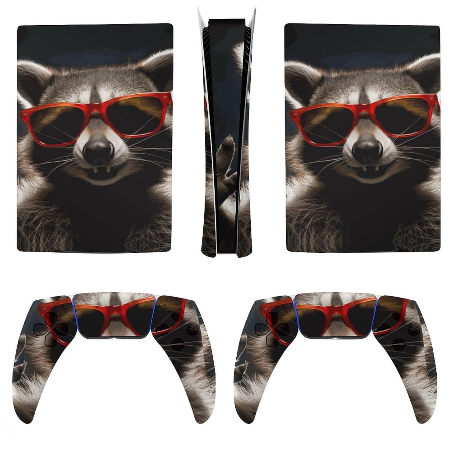 Sticker for 5 Digital Skin Raccoon Sunglasses Print Skin Controller Accessories Cover Skins Anime Vinyl Cover Sticker Full