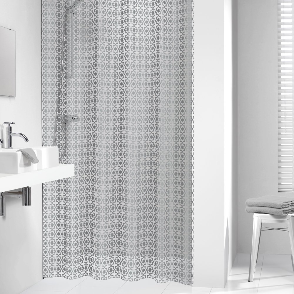 Sealskin Silver Hammam Shower Curtain, Peva, 180 X 200 Cm