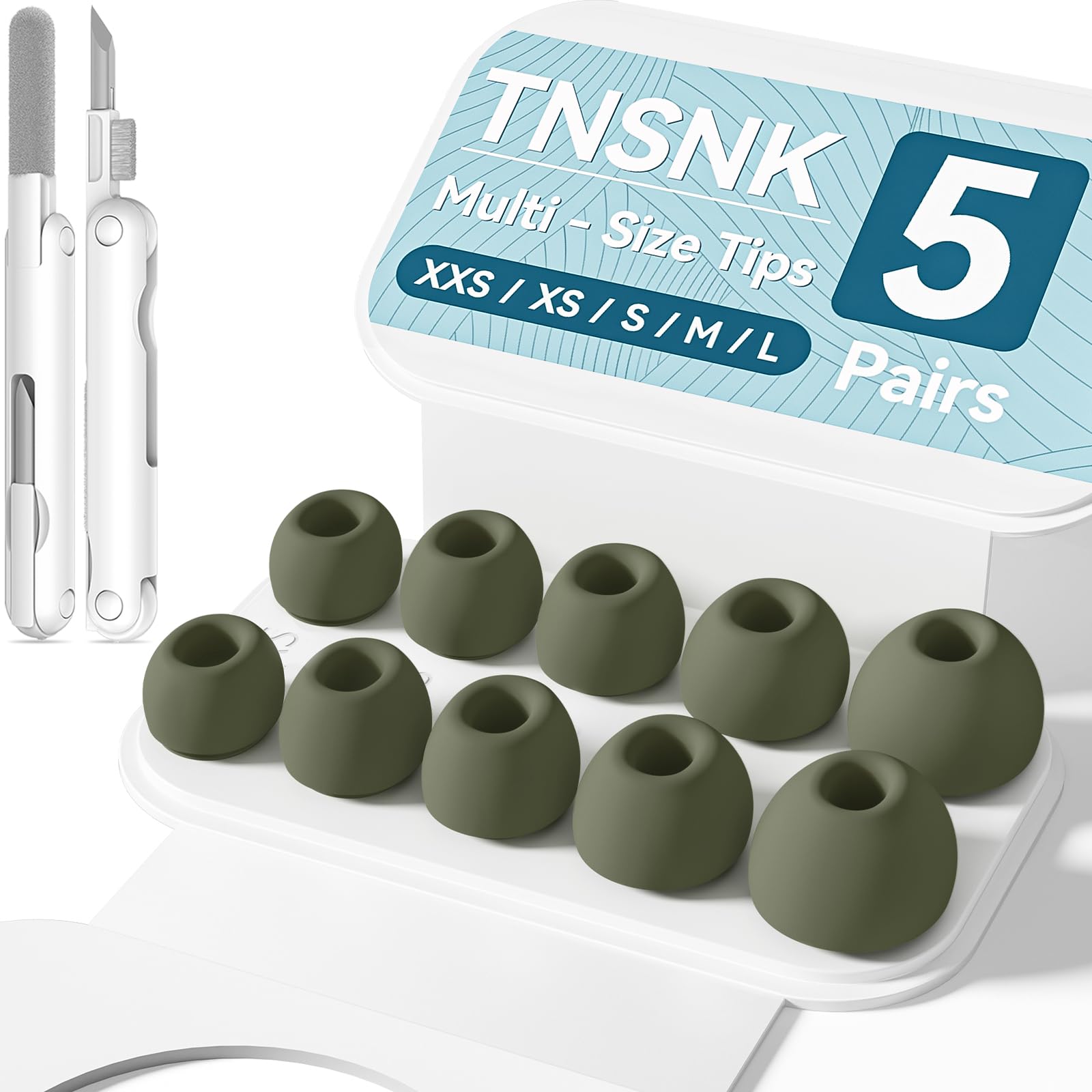 5 Pairs Replacement Ear Tips for AirPods Pro 3(White)