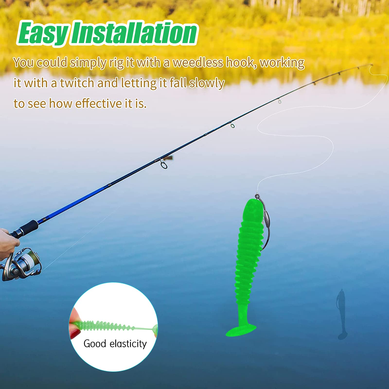 FISHN Set di 5 pesci di gomma GOBYONE 7,6 cm 9 gr ultra realistici per la pesca di pesce persico e (PURPLE RAIN