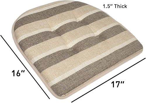 Miniatura 126 de Sweet Home Collection Cojines de espuma viscoelástica para silla, goma antideslizante y parte trasera de goma antideslizante en forma de U de 17 x