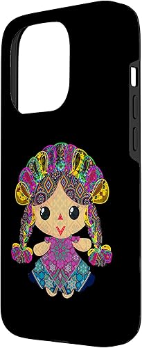 Vista 35 de iPhone 13 Pro Max muñeca mexicana, maria, mazahua arte huichol, lele, estuche