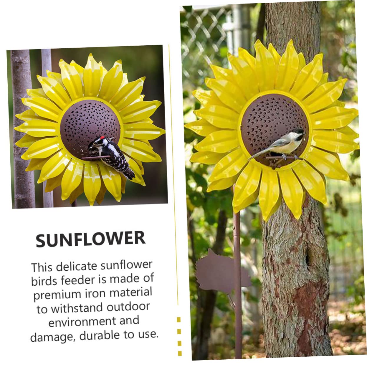 Yardwe 2 Stück Vogelfütterungswerkzeug Vogelhäuschen für Den Außenbereich Gartendekoration Sonnenblumen-Design und Stilvoll für Kanarienvögel Papageien Lerchen