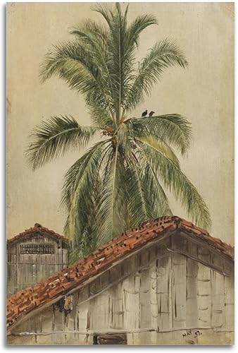 Miniatura 6 de JAHER Frederic Edwin - Póster artístico de palmeras y casas de la iglesia de Frederic Edwin, póster artístico de arte para pared, póster moderno de