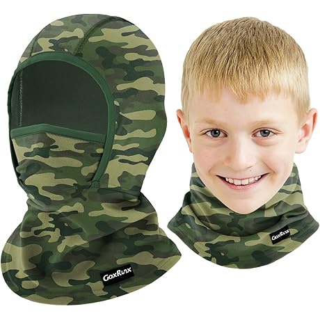 Camo Kids Face Mask for Cold Weather Outdoor Activities