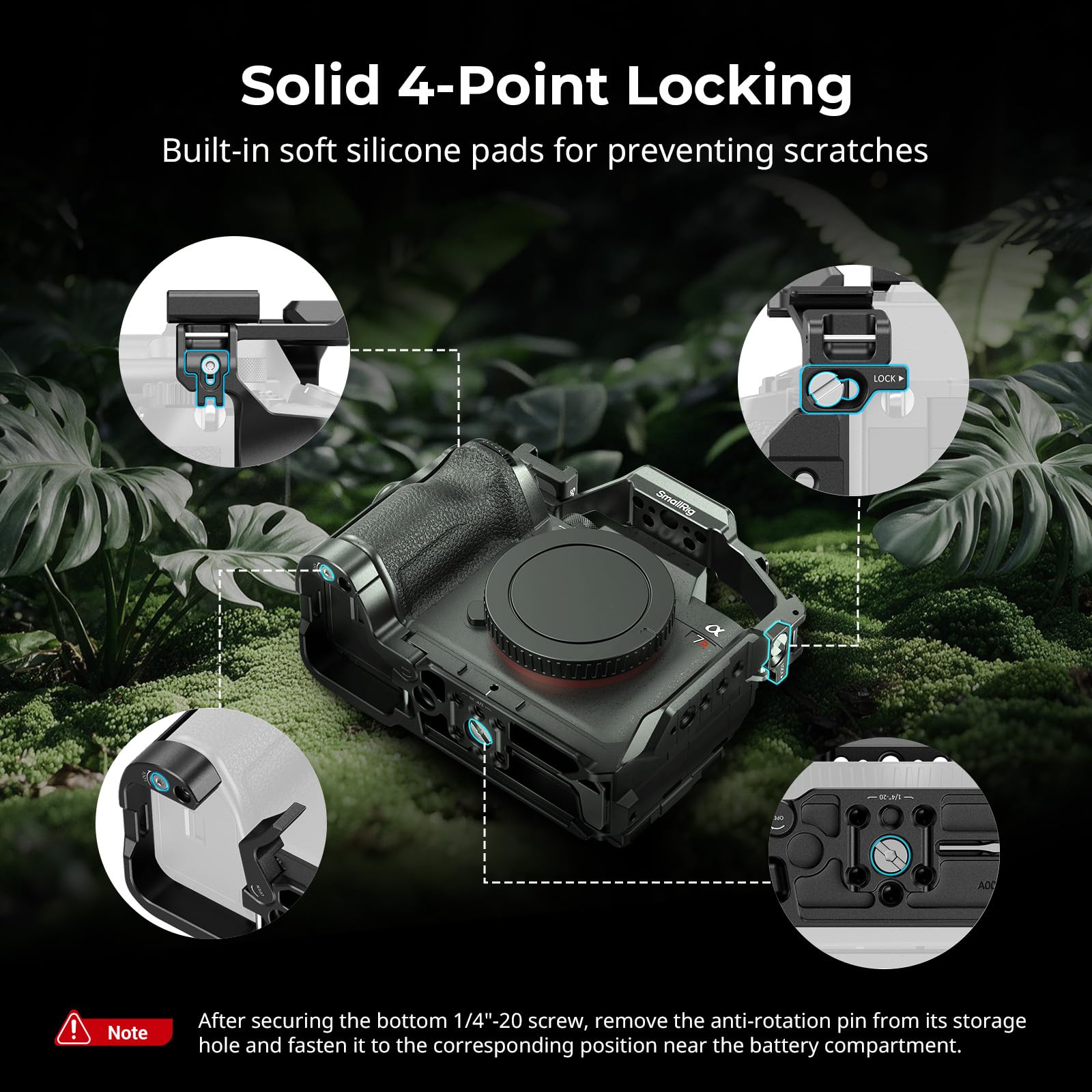 SmallRig Klatka "HawkLock" A7R VI tylko do Sony Alpha 7R VI, blokada 4-punktowa, wbudowana płyta do Arca - 6702