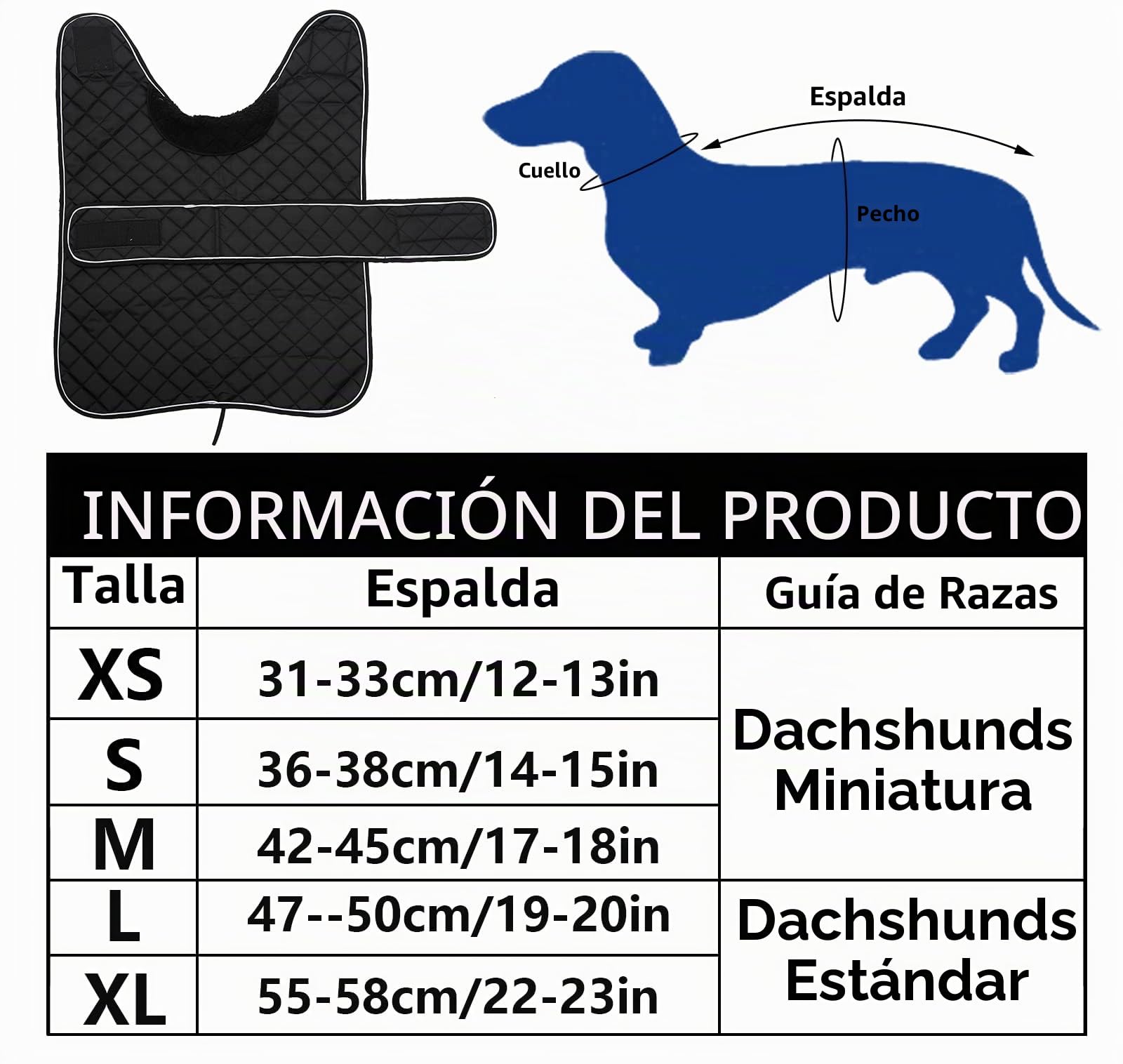 Morezi Abrigo de Invierno para Perro Salchicha Con Forro Polar Acolchado - Ropa Al Aire Libre Con Bandas Ajustables - Azul Oscuro - M