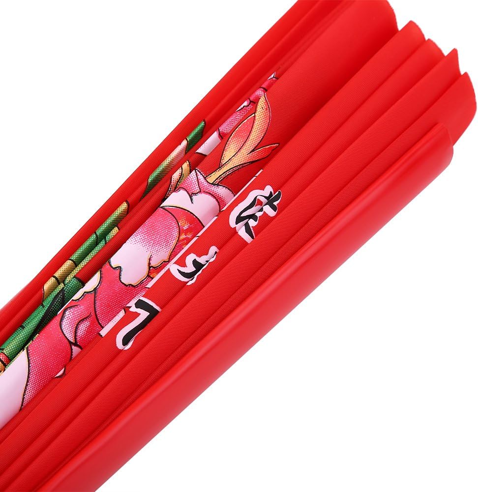 VGEBY Tai Chi Fan, Traditional Bamboo Fighting Kung Fu Fan, Red Color for Tai Chi Practitioners, Martial Artists, Fitness Training, Cultural Performances
