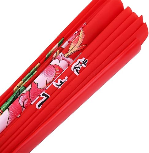 Miniatura 8 de VGEBY Abanico de lucha de bambú, ventilador tradicional de kung fu, ventilador chino de Tai Chi (rojo) Fans de Tai Chi Fan de Tai Chi, ventilador de