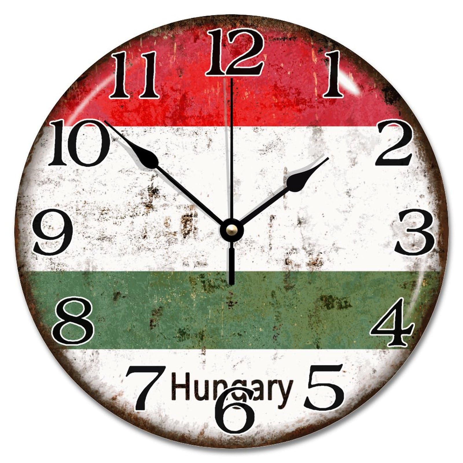 Horloge murale en bois Hongrie 30cm : pendule murale silencieuse pour salon et bureau