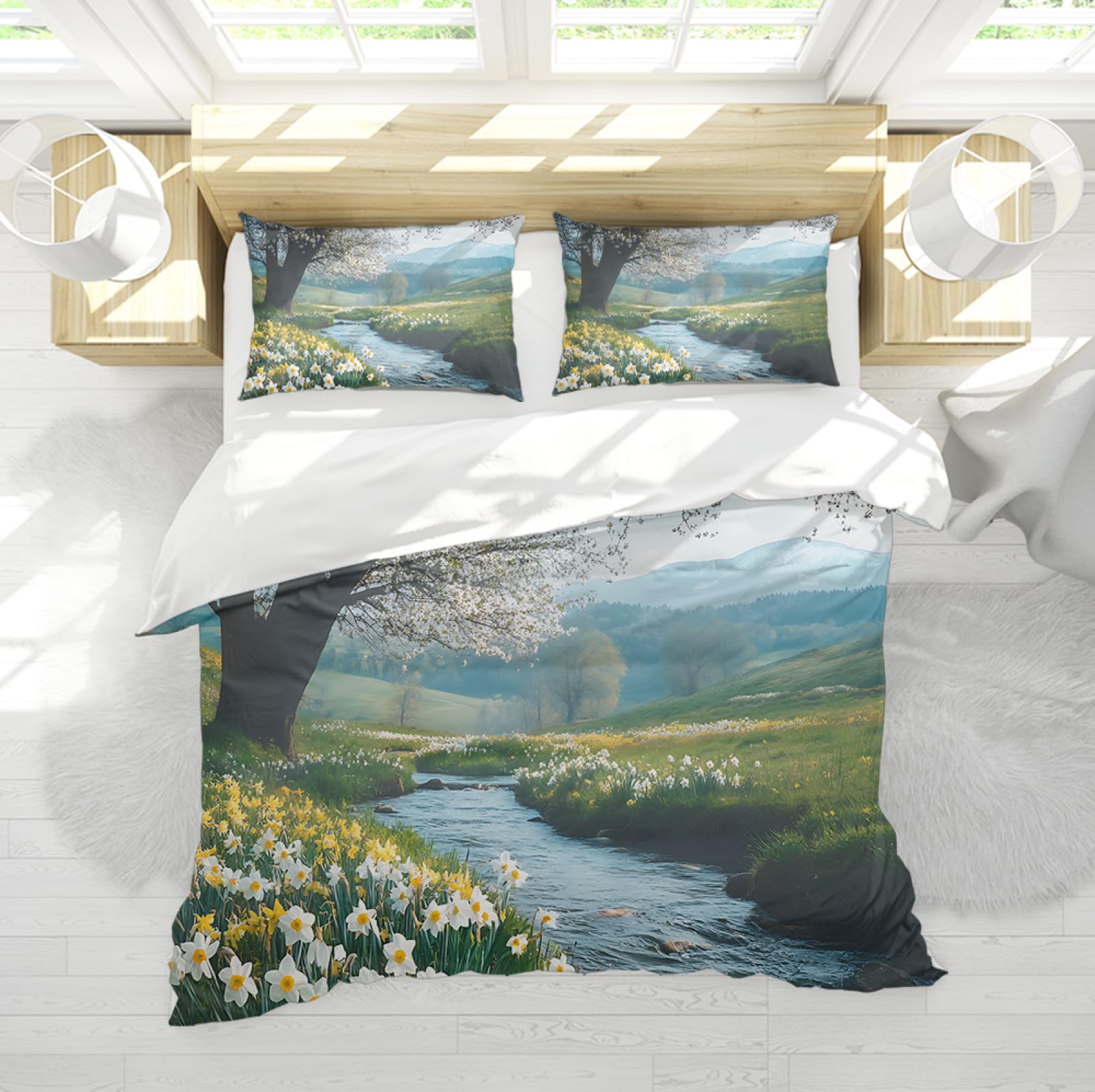 Housse de couette fermeture éclair 4 cravates ensemble 200x220cm
