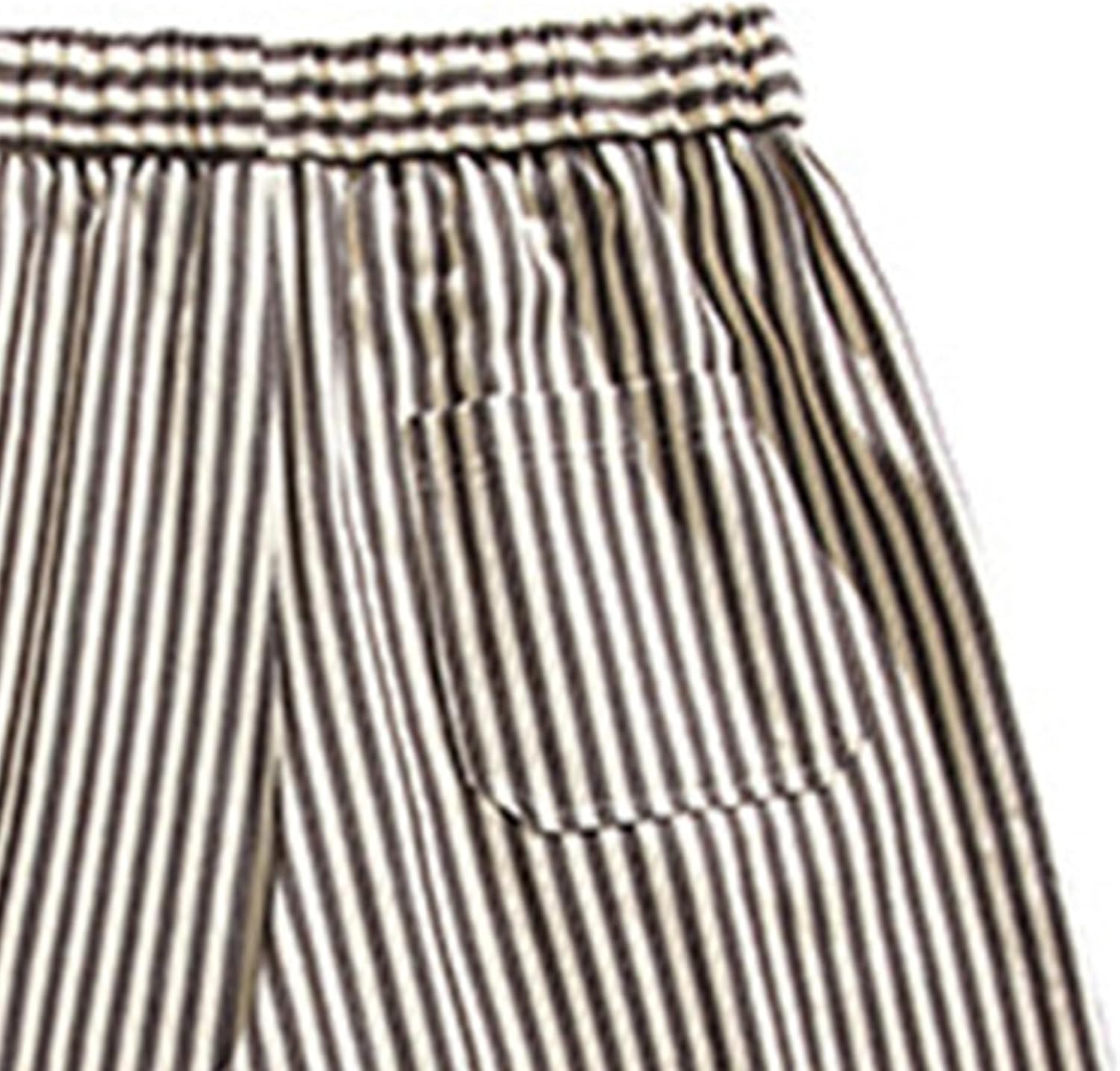 DGHM-JLMY Men Retro Vertical Striped Straight Casual Short Fashion Outdoor Drawstring Waist Shorts Baggy Summer Shorts Pocket