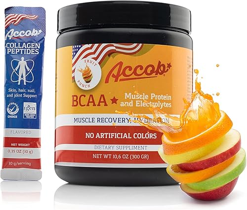 Miniatura 10 de BCAA - Bebida de recuperación muscular con aminoácidos + electrolitos, 0.25 oz de BCAs para hombres y mujeres, 30 porciones + 0.35 oz de péptidos de