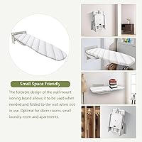 Vista 5 de Tabla de planchar montada en la pared, tabla de planchar retráctil giratoria de 180° con cubierta de 38.7 x 11.8 pulgadas, mesa de planchar de ropa