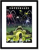 Vista 1 de Viaje Copenhague Dinamarca Tivoli Gardens Fuegos Artificiales clásico FRAMED Print B12 X 1554