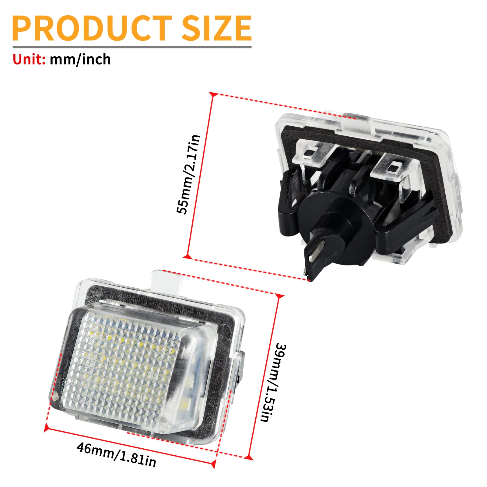 2 x oświetlenie tablicy rejestracyjnej LED tylne lampy tablicy rejestracyjnej zamiennik kompatybilne z klasą C W204 C204 S204 klasa CLS W204 klasa E W212 C207 S212 klasa S W221 C216 SL-CLASS R231