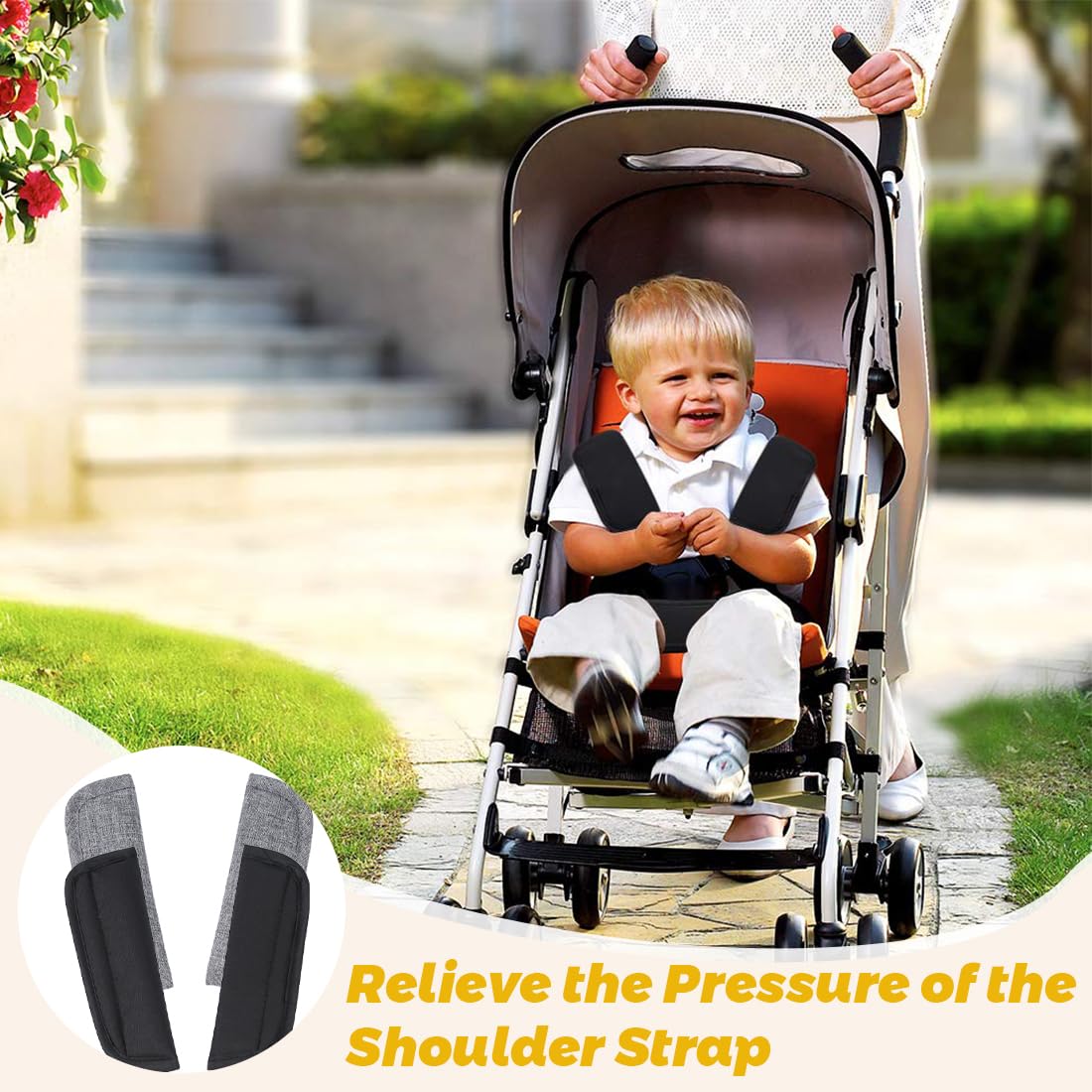 2 Pezzi Cintura Di Sicurezza Per Bambini Per cintura sicurezza auto Passeggino Auto Bambini Neonato Universale, Adatti Per Passeggino E Auto, Supporto Universale Per La Testa E Il Collo Del