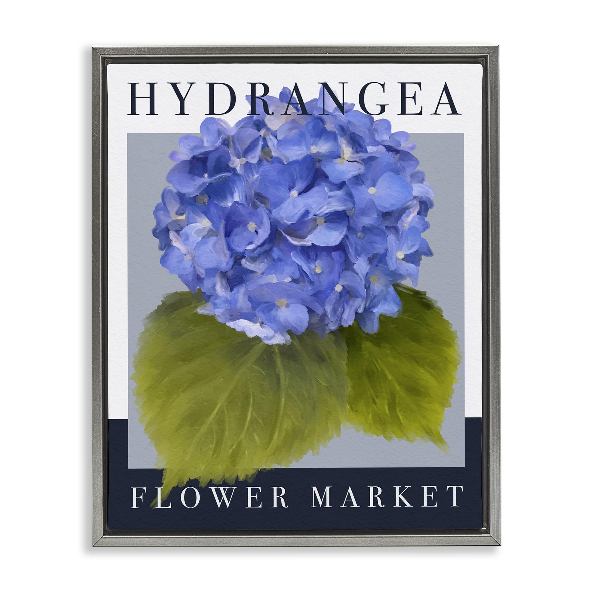 Stupell Industries Luster Gray (Matte) Hydrangea Flower Market Floral, 16 X 20 Inch Canvas In Floater Frame