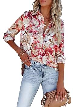 Amazon.com: Blouses for Women Aesthetic Button Down Shirts