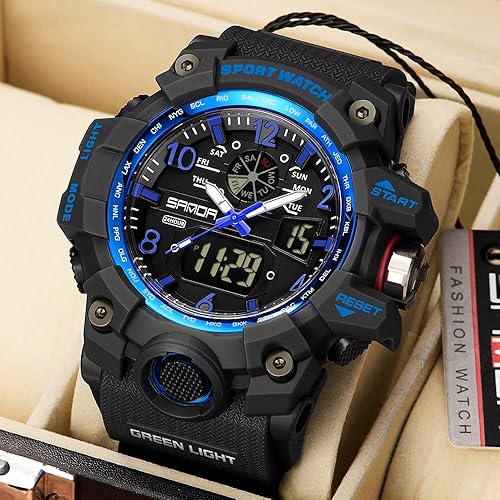 Miniatura 3 de KXAITO Men's Watches Sports Outdoor Waterproof Military Wrist Watch Date Multi Function Tactics LED Alarm Stopwatch