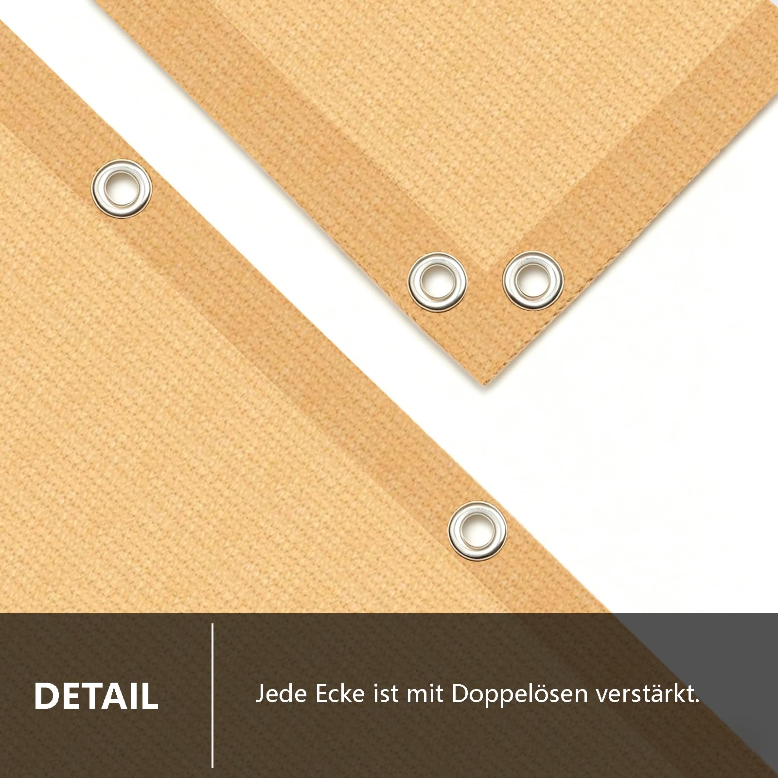 Sonnensegel Terrasse 3x6M Premium HDPE Gewebe, Windschutznetz inkl Seil, 95% UV-Schutz Reißfest, für Außenbereich,Garten, Beige