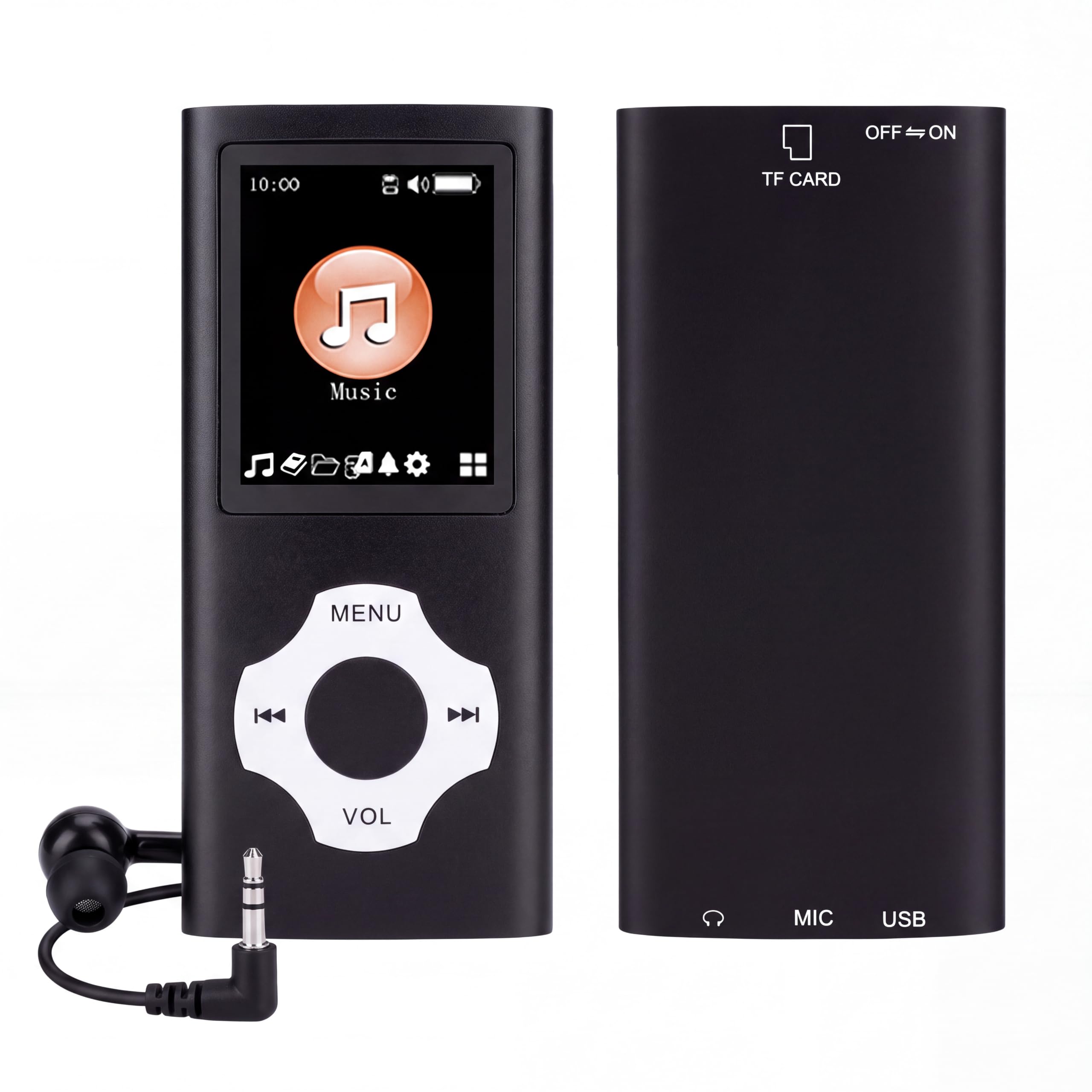 64GB Expandable MP3 Player, 1.8" Screen Portable HiFi Music Player, Bluetooth 5.3, FM Radio, E Book, Voice Recorder, for Sports Travel Kids Adults (Black)-image-47