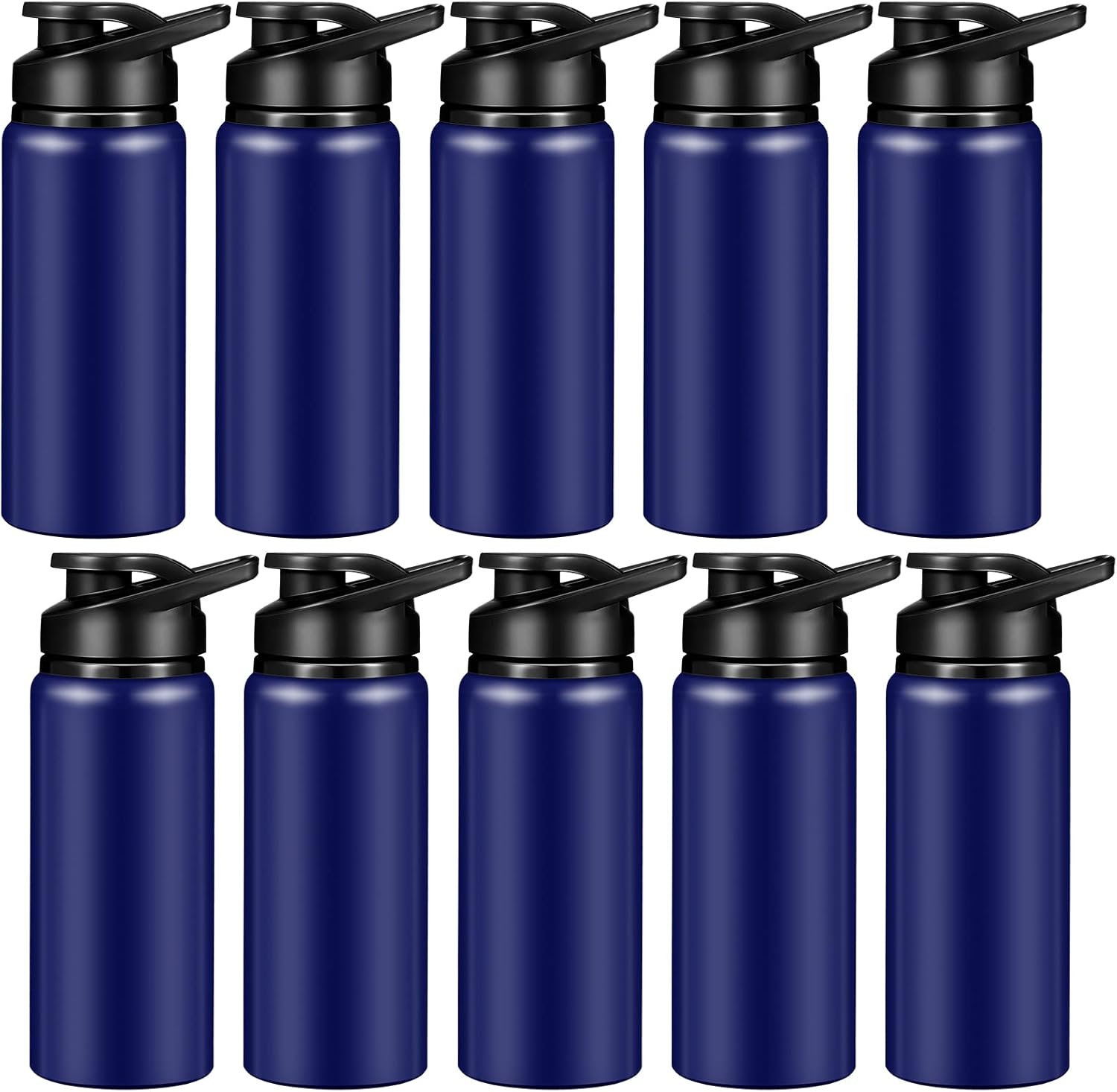 CHENGU Water Bottle Bulk 20 oz Aluminum Reusable Bottles Lightweight Snap Lid Water Cups Easy Carry Leak Proof Travel Tumbler for Gym Sports Camping Hiking Fishing Blue 4
