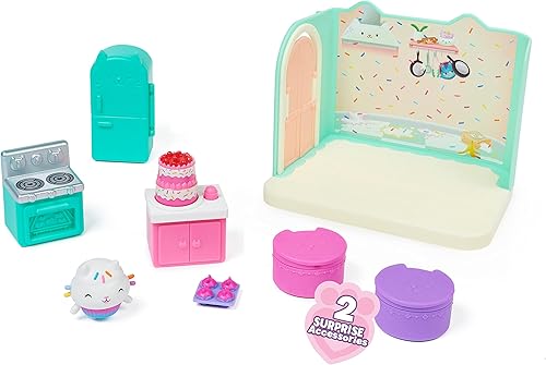 Miniatura 4 de Gabby's Dollhouse, Bakey with Cakey Kitchen con figura y 3 accesorios, 3 muebles y 2 entregas, juguetes para niños a partir de 3 años