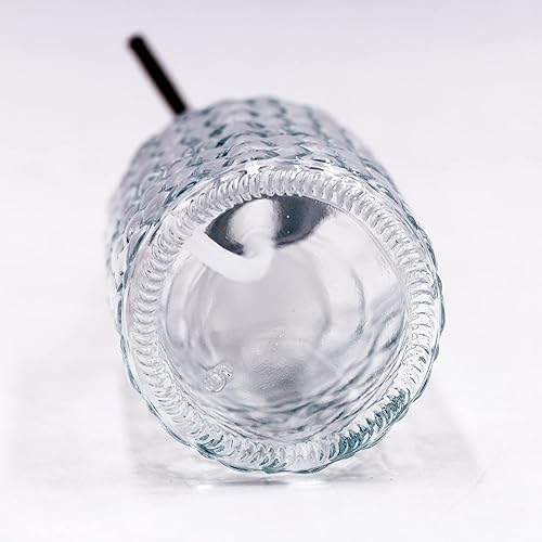Miniatura 5 de Dispensador de jabón de vidrio con patrón de diamante de 16 onzas, dispensador de jabón recargable para cocina y baño, con bomba de acero inoxidable