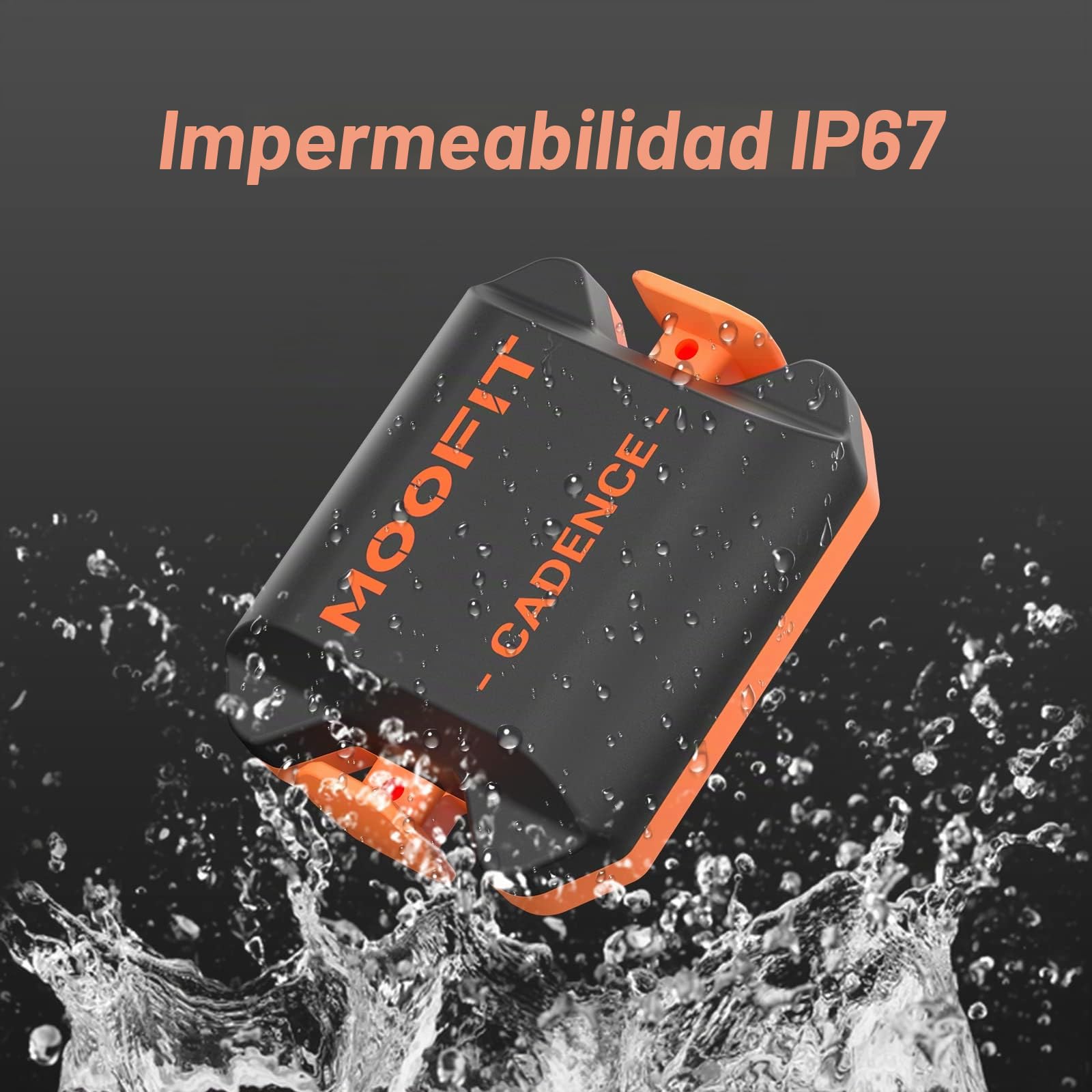 moofit CS8 Sensor de Velocidad/Cadencia para Ciclismo, Sensor de Velocidad | Distancia | Cadencia, Inalámbricos Bluetooth y Ant+ con Tecnología de Baja Energía Resistente al Agua IP67, Naranja