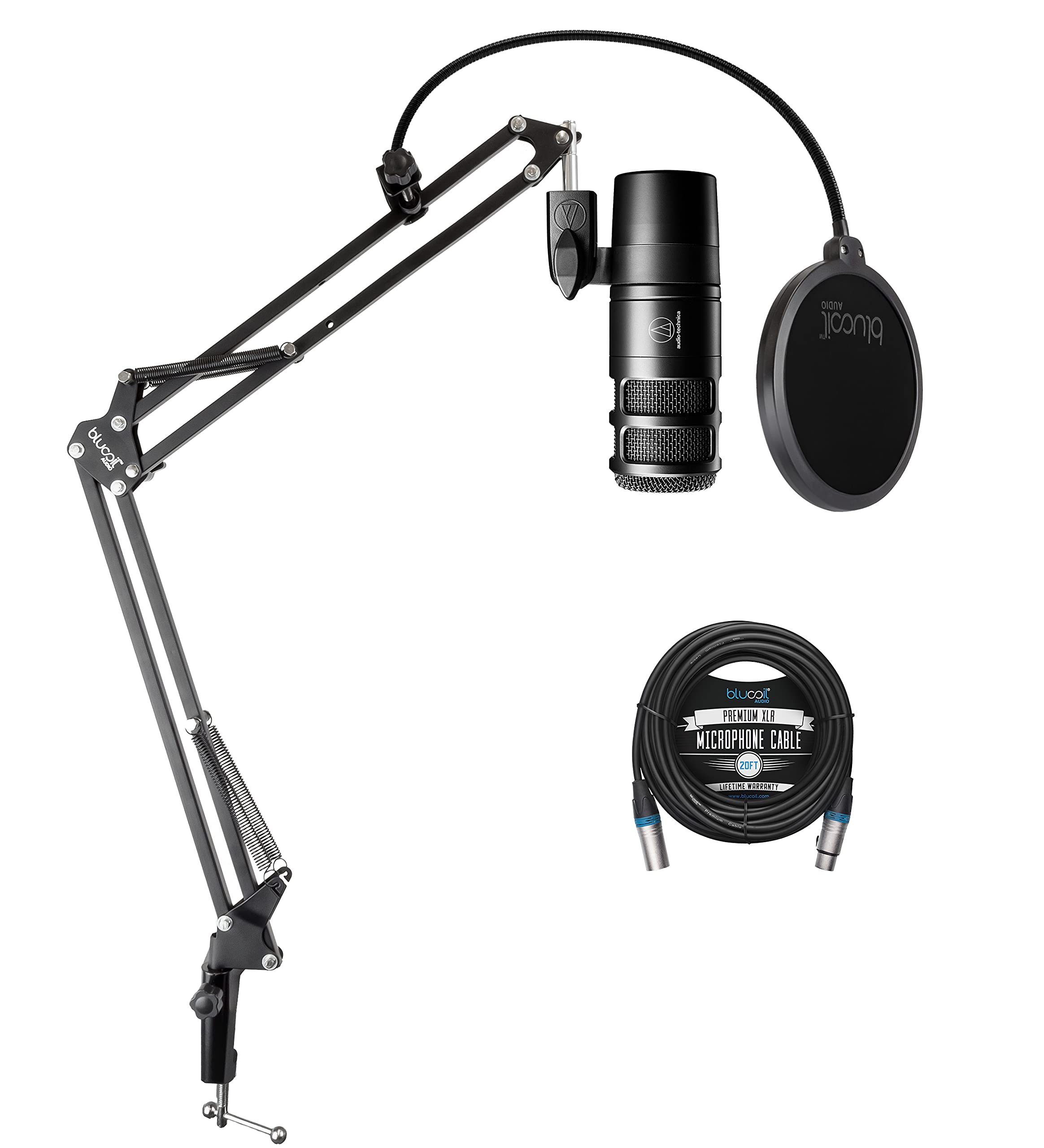 Audio Technica AT2040 Hypercardioid Dynamic Podcast Microphone with XLR Connection, Integrated Shock