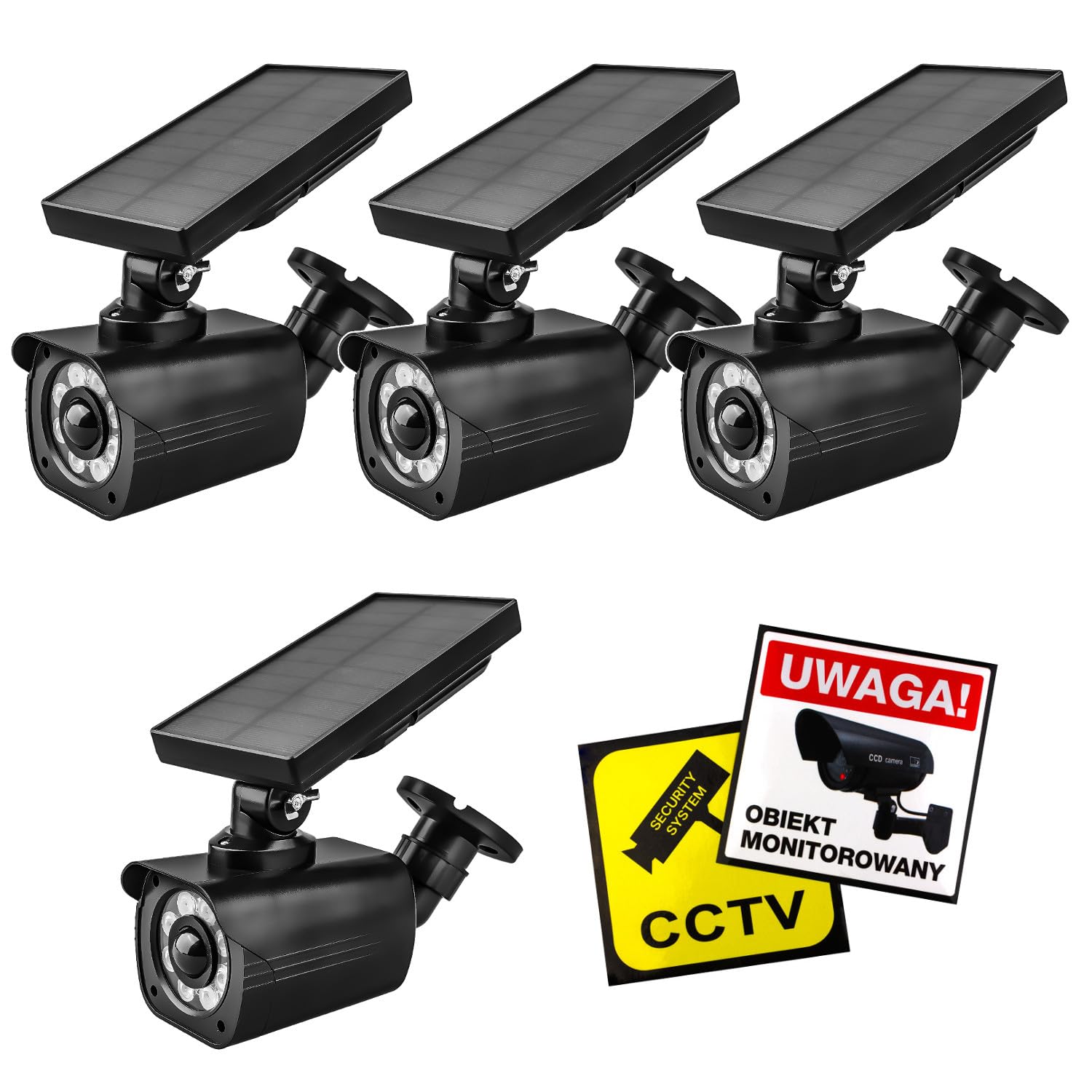 Maclean Fotocamera solare imitazione con sensore, illuminazione a LED e