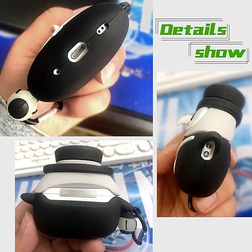 Miniatura 5 de Funda de silicona TPU compatible con AirPods Pro de 21 generación con llavero, diseño luminoso medieval de la peste doctor anime, compatible con