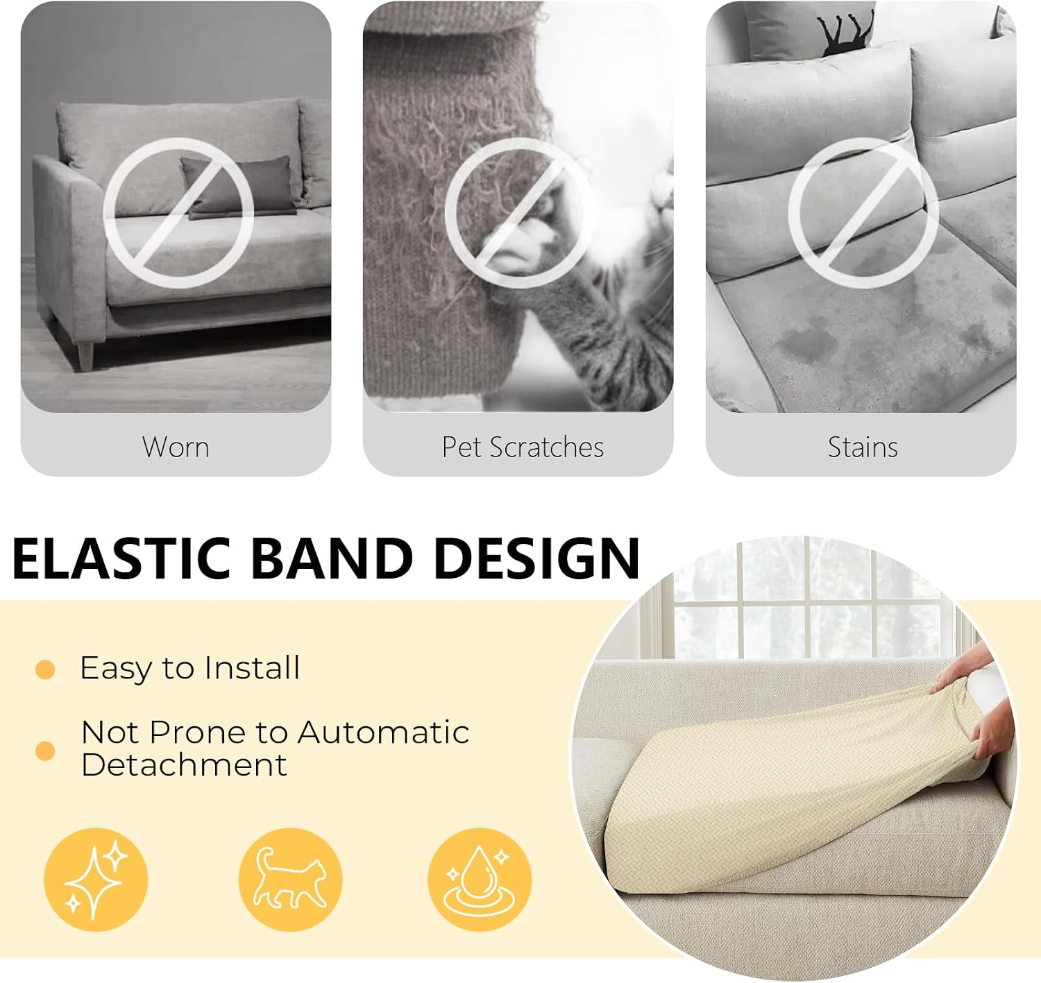 Outdoor Cushion Covers Only, 20-27 inch Universal Fit‼️missing one‼️