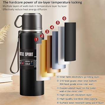 Double wall vacuum Leakproof stainless steel wide mouth insulated water bottle;tea tumbler with infuser,cup,lid;smart thermoses hot coffee;thermal flask ice drinks with led digital temperature display