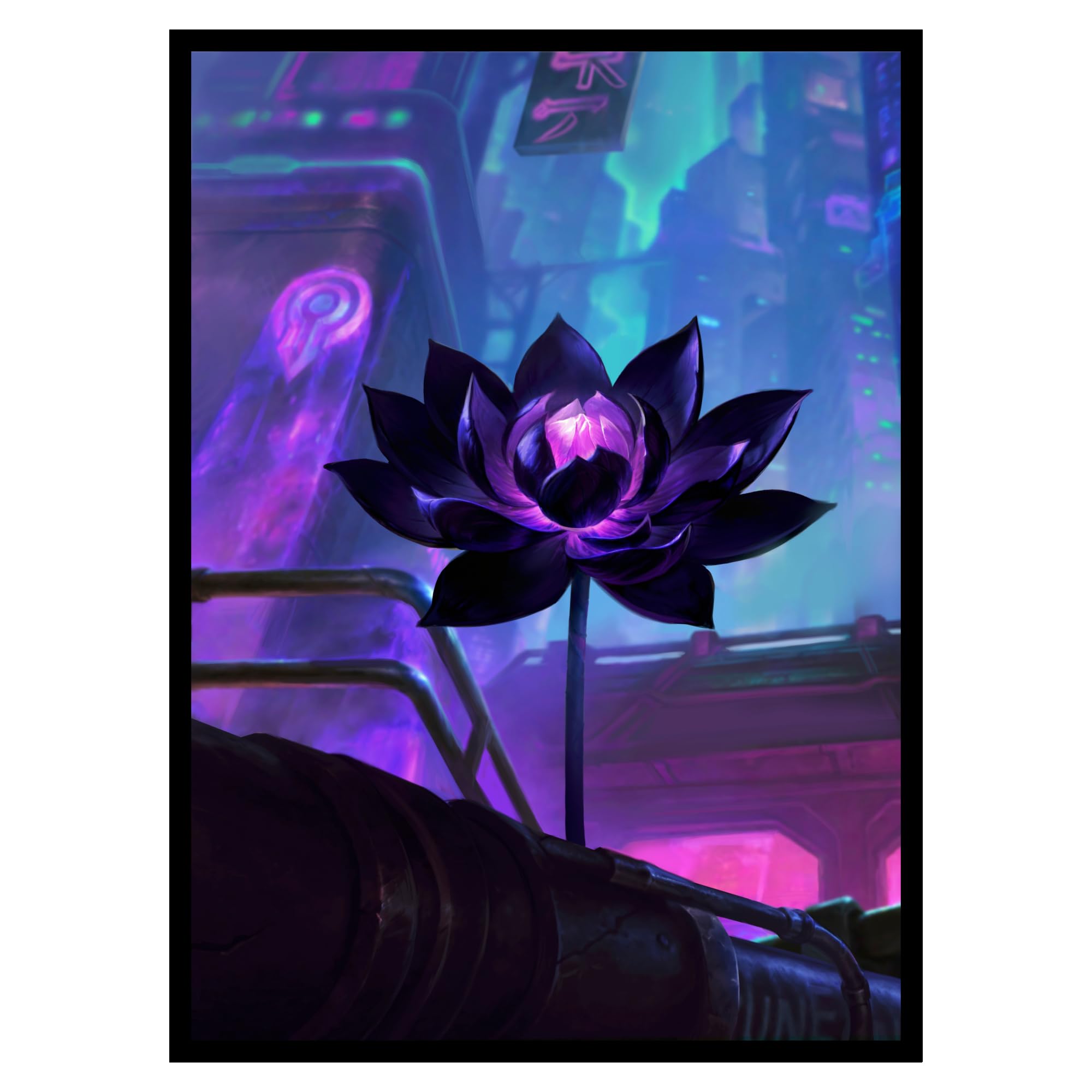 100ct Textured Matte TCG/MTG Card Art Sleeves (Cyberpunk Black Lotus)