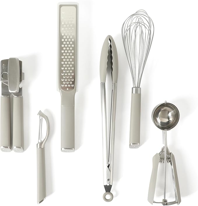 Calphalon Edge 6 Piece Stainless Steel Kitchen Tool & Gadget Set- Taupe