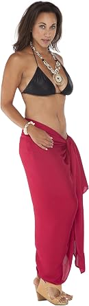 1 World Sarongs Womens Plus Size Fringeless TM Swimsuit Sarong