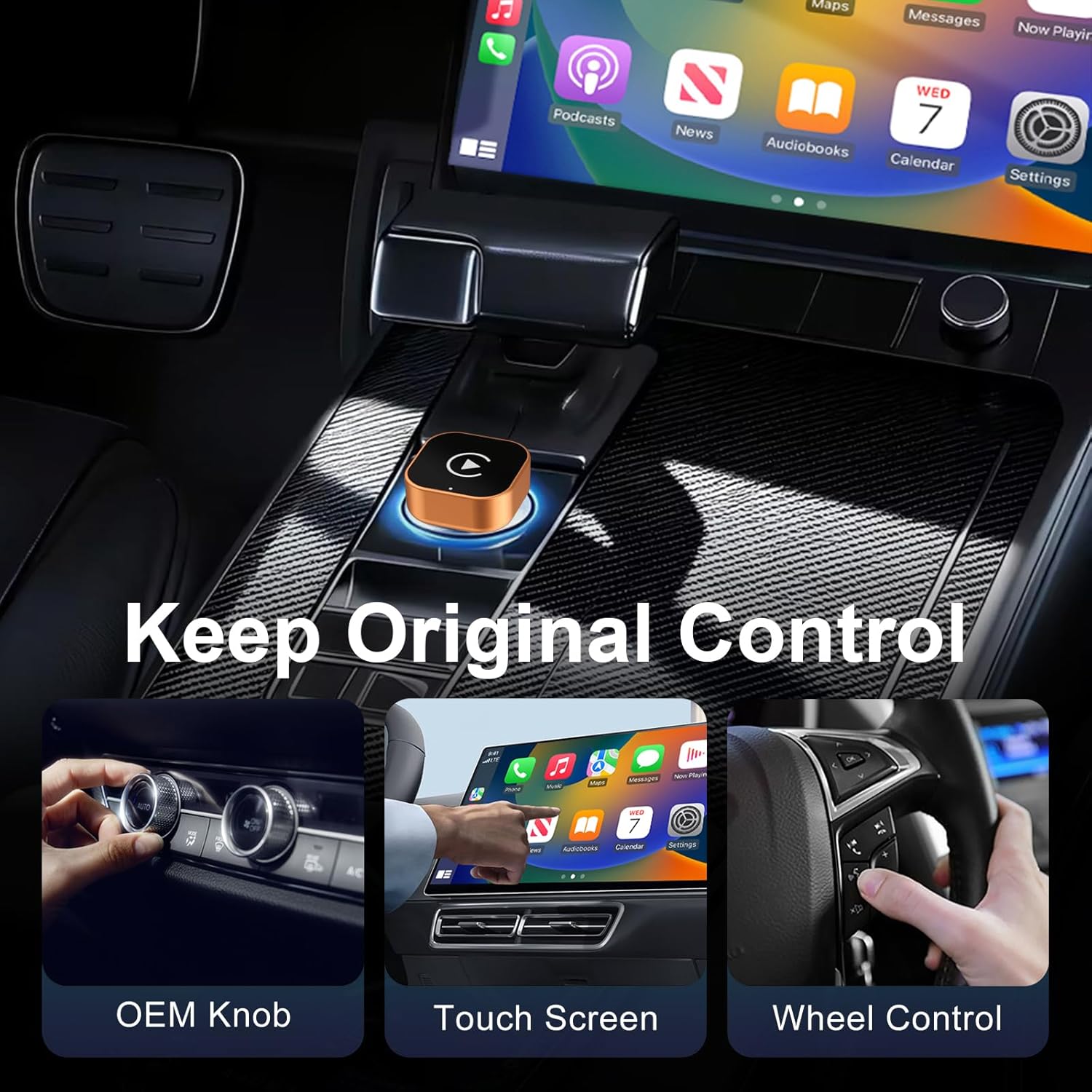 Wireless CarPlay Adapter for Apple iPhone & Android Auto, Mini CarPlay Adapter Convert Wired to Wireless,Plug & Play, Auto-Connect, No Delay, BT 5.4, 2.4G/5G WiFi [2026 Upgraded]